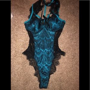 High neck lingerie teddy